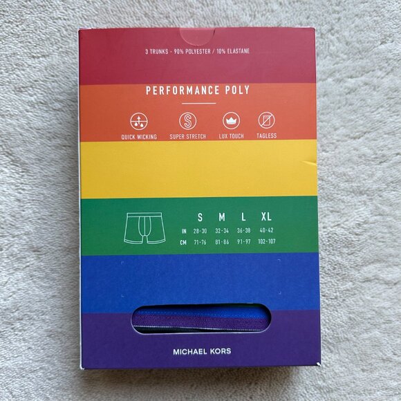 NWT authentic MICHAEL KORS Fuchsia PERFORMANCE Poly TRUNKS Size M - Picture 4 of 6